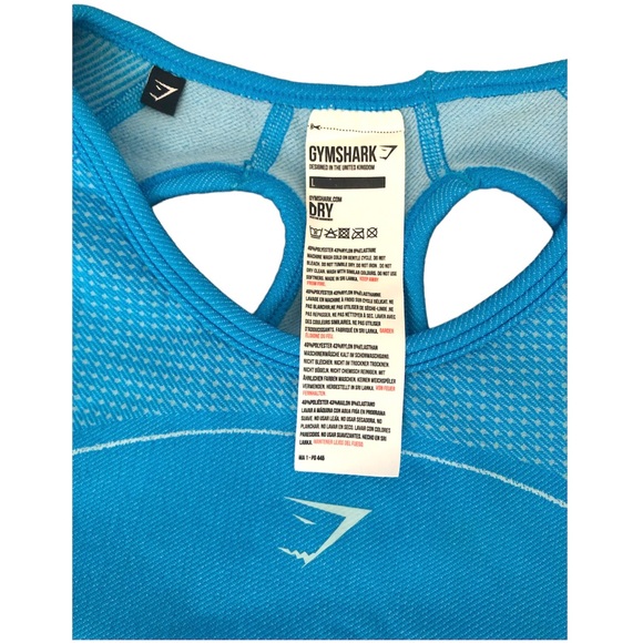 Gymshark Ultra Seamless Crop Top, Keyhole Back, Neon Blue - Picture 5 of 8